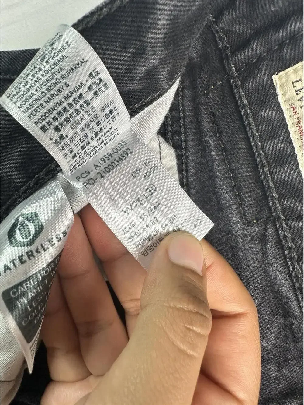 🖤⚡ Vintage 501 Levi’s Premium Black Wash Straight Jeans W25 L30 8861-25 ⚡🖤 - Picture 6 of 16